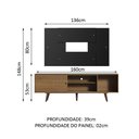 Ver imagem 3 de Rack Madesa Dubai com Pés e Painel para Tv até 58 Polegadas - Rustic/preto 5zd8