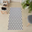 Ver imagem 1 de Tapete Passadeira 1,35M X 50CM Arabesco Antiderrapante Branco/Preto