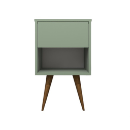 Mesa de Cabeceira Mdf Pés Palitos com 1 Gaveta e 1 Nicho Plancasa Verde Jade - 6