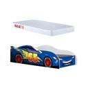Ver imagem 2 de Conjunto Cama Carro Infantil Azul MDF com Colchão Quarto Menino Personagem Corrida Completa