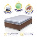 Ver imagem 3 de Conjunto Box Baú Marrom Durban Cinza Espuma D28 Solteiro 88x188x64 - King House