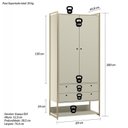 Ver imagem 5 de Guarda-Roupa Closet Modulado Casal 6 Gavetas 3 Cabideiros Estrutura Metalica 250cm Olivar Cinza/Off
