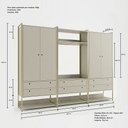 Ver imagem 3 de Guarda-Roupa Closet Modulado Casal 6 Gavetas 3 Cabideiros Estrutura Metalica 250cm Olivar Cinza/Off