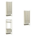 Ver imagem 2 de Guarda-Roupa Closet Modulado Casal 6 Gavetas 3 Cabideiros Estrutura Metalica 250cm Olivar Cinza/Off
