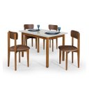 Ver imagem 2 de Mesa Cadeiras 120cm Mdf Pinus Estofado Uso Diário Especial:marrom