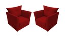 Ver imagem 1 de Kit 2 Poltronas Decorativa Isis Suede Vermelho Pés Madeira Mz Decor