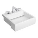 Ver imagem 2 de Cuba de Semiencaixe Lavatório Quadrada com Mesa e Válvula Oculta 46x46cm Branco - L.863.17