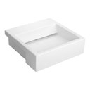 Ver imagem 1 de Cuba de Semiencaixe Lavatório Quadrada com Mesa e Válvula Oculta 46x46cm Branco - L.863.17