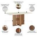 Ver imagem 3 de Mesa de Jantar 6 Lugares 160cm Vidro Canto Reto Zinia Nature/off H02 - Mpozenato
