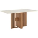 Ver imagem 2 de Mesa de Jantar 6 Lugares 160cm Vidro Canto Reto Zinia Nature/off H02 - Mpozenato
