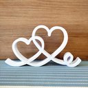 Ver imagem 1 de Estatueta Coração Romance 26cm - Decoração Casal Quarto Sala - Cor: Branco