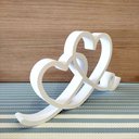Ver imagem 2 de Estatueta Coração Romance 26cm - Decoração Casal Quarto Sala - Cor: Branco