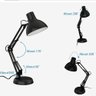 Luminaria Regulavel Articulada Escritorio Leitura Base Mesa Metal Articulavel Preto - 3