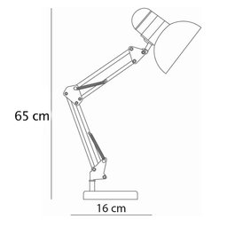 Luminaria Regulavel Articulada Escritorio Leitura Base Mesa Metal Articulavel Preto - 4