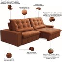 Ver imagem 3 de Sofá Retrátil Reclinável para Sala 4 Lugares 290cm Curie F04 Veludo Terracota - Lyam Decor