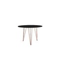 Ver imagem 3 de Mesa de Jantar Redonda 90cm Preta Clips 3 Pés com 4 Cadeiras Eames Eiffel Brancas Base Cobre