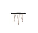 Ver imagem 3 de Mesa de Jantar Redonda 90cm Preta Clips 3 Pés com 4 Cadeiras Eames Eiffel Brancas Base Cobre