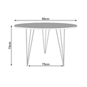Ver imagem 4 de Mesa de Jantar Redonda 90cm Preta Clips 3 Pés com 4 Cadeiras Eames Eiffel Brancas Base Cobre