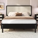 Ver imagem 2 de Cama Casal Palhinha Oslo 27055 Pes Madeira 152 Cm Nero Artesano