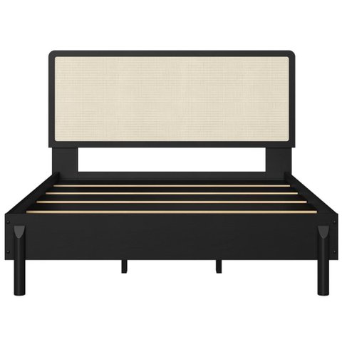 Cama Casal Palhinha Oslo 27055 Pes Madeira 152 Cm Nero Artesano