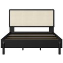 Ver imagem 1 de Cama Casal Palhinha Oslo 27055 Pes Madeira 152 Cm Nero Artesano