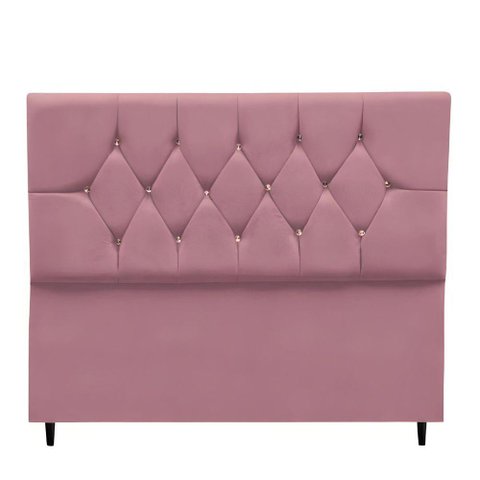 Cabeceira Cama Box Estofada Solteiro 90 Cm Suede Bruna Rosê