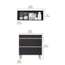 Ver imagem 2 de Kit Balcão para Cooktop com Nicho Multiuso 2 Peças MDP Preto Prime
