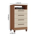 Ver imagem 2 de Cômoda Orion 100% MDF 4 Gavetas 1 Deck