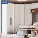 Ver mais imagens de Guarda-Roupa Canto Closet com 2 Portas e 2 Gavetas MDF Requinte+ Branco