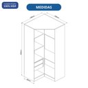 Ver imagem 3 de Guarda-Roupa Canto Closet com 2 Portas e 2 Gavetas MDF Requinte+ Branco