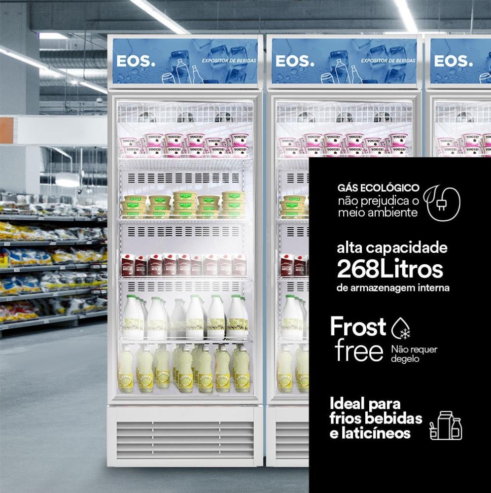 Refrigerador Expositor Vertical EOS 268L EEV300B Branco 110V - 4