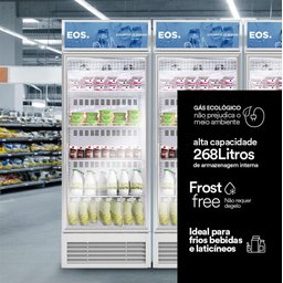 Refrigerador Expositor Vertical EOS 268L EEV300B Branco 110V - 4