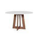 Ver imagem 1 de Mesa de Jantar Redonda 120cm 6 Lugares Montreal MDF Branco e Noronha - Straub Web