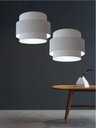 Ver imagem 3 de Lustre Pendente Cilíndrico Md-4384 Cúpula em Tecido Rustico Cinza Tam: 50cm Lustres Vivare