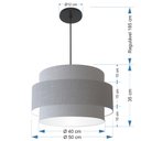 Ver imagem 2 de Lustre Pendente Cilíndrico Md-4384 Cúpula em Tecido Rustico Cinza Tam: 50cm Lustres Vivare