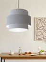 Ver imagem 7 de Lustre Pendente Cilíndrico Md-4384 Cúpula em Tecido Rustico Cinza Tam: 50cm Lustres Vivare