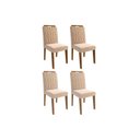 Ver imagem 1 de Kit 4 Cadeiras de Cozinha Paola Wood 4 Un Carvalho/suede Nude Bege - Cimol