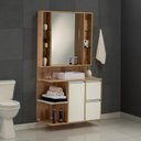 Ver imagem 1 de Gabinete e Espelheira 120cm Plena Premium Elite Marrom/Freijó/Branco