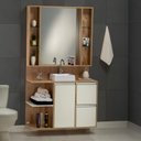 Ver imagem 5 de Gabinete e Espelheira 120cm Plena Premium Elite Marrom/Freijó/Branco
