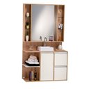 Ver imagem 6 de Gabinete e Espelheira 120cm Plena Premium Elite Marrom/Freijó/Branco
