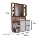 Ver imagem 3 de Gabinete e Espelheira 120cm Plena Premium Elite Marrom/Freijó/Branco