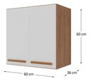 Ver imagem 3 de Armario Aereo Joia 60cm Cozinha Moderna Madeirado / Branco