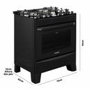 Ver imagem 5 de Fogão 5 Bocas a Gás/elétrico com Airfryer alpro 450 Realce Cr234 Preto 220v