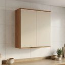 Ver imagem 1 de Armário de Cozinha Aéreo Modulado 100% MDF 2 Portas 80cm Princess Yescasa Freijó/Areia Bege