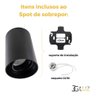 Kit 4 Spot Sobrepor Redondo Direcionável + Lâmpada Led Mr16 - Preto - Bco Neutro 4000k - 5