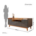 Ver imagem 4 de Rack para TV até 60 Polegadas MDF 158cm Pés em Madeira Maciça 4 Portas 1 Nicho Adria Versátile C