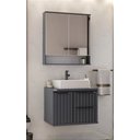 Ver imagem 1 de Kit Banheiro Gabinete 60cm com Cuba e Espelheira Cinza Fosco:cinza Chumbo