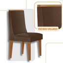 Ver imagem 3 de Conjunto com 2 Cadeiras para Sala de Jantar Moderna Mobília Veludo Marrom Naturalle