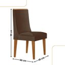 Ver imagem 2 de Conjunto com 2 Cadeiras para Sala de Jantar Moderna Mobília Veludo Marrom Naturalle