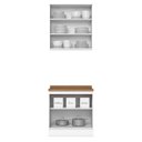 Ver imagem 6 de Cozinha Modulada Americana 2 Peças Aéreo e Balcão 80cm Branco/nature com Tampo Mdp - Móveis Henn